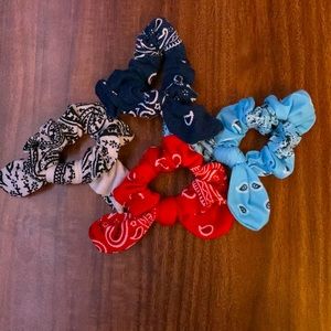Paisley bow hair scrunchies